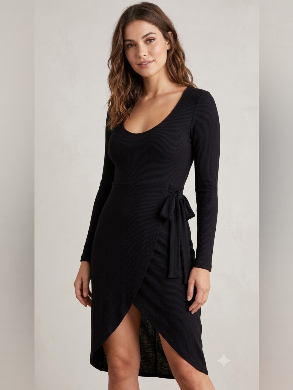 103. NWT - See You Monday - Long Sleeve Faux Wrap Dress